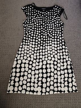Siena Studio Black and White Polka Dot Midi Dress